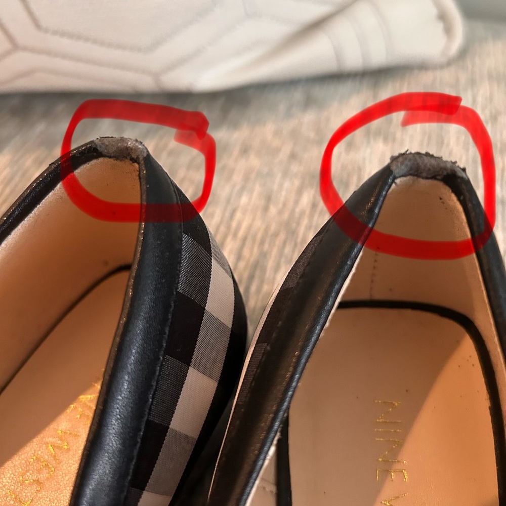 Nine West Black and White Fabric Checkered Loafers - Picture 8 of 11